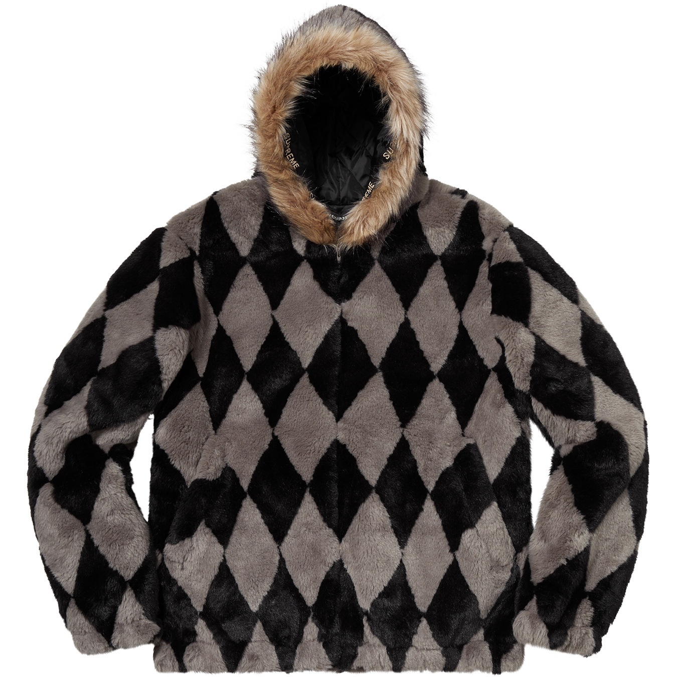 Diamond Faux Fur Jacket view 3